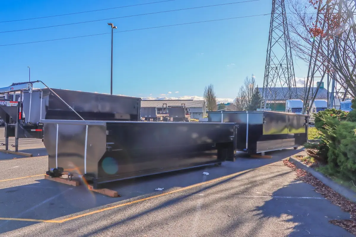 Roll-off dumpster ready for waste disposal at job site for Estate Cleanout Dumpster Rental in Brier